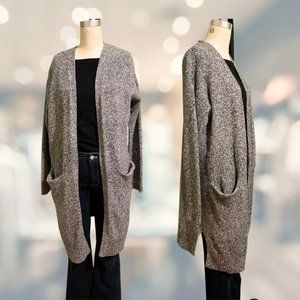 Grey Old Navy Knee Length Cardigan